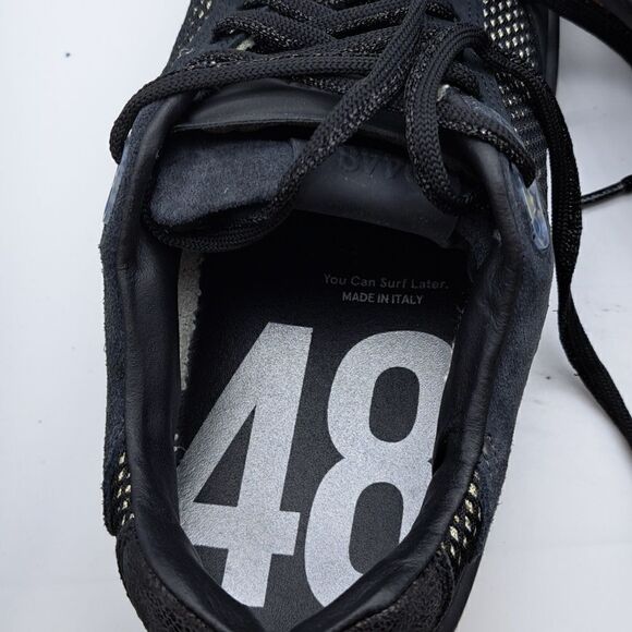 P448 Women’s Skate Sneaker Black Leather Low-Top Italian Made Casual Luxury - Picture 7 of 11